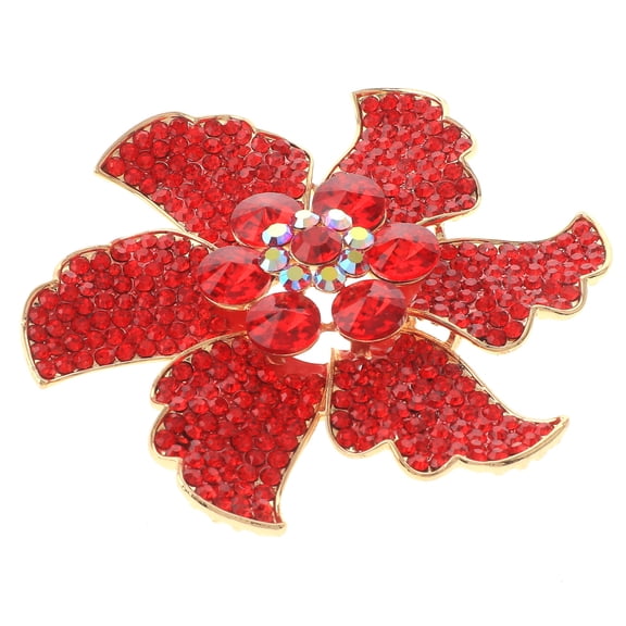 Large Crystal Flower Brooch