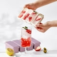 thumbnail image 3 of Ohufall Large Capacity Long Ice Mold Press Type With Lid Household Refrigerator Ice Storage Maker, 3 of 7