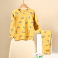 thumbnail image 4 of Ediodpoh Vêtements de Nuit pour Enfants Mode Décontractée Imprimée Haut à Manches Longues et Pantalon Vêtements de Maison Ensemble de Pyjama Confortable Filles Pyjamas Jaune 5-6 Ans, 4 of 4