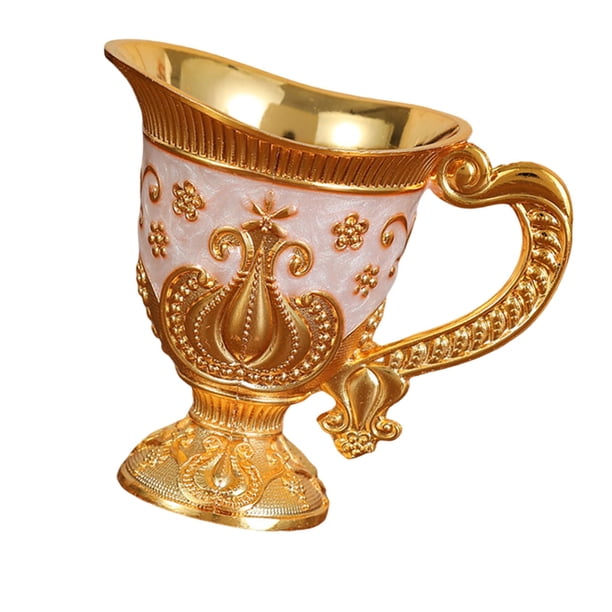 con asa dorada europea,Copa europea de cristal con asa dorada, elegante vintage,Taza de decoración de restaurante de lujo con relieve,Copa de