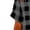 Dark Gray, variant on Women V-Neck Short Sleeve Check Button Dressy Casual Oversized Tops