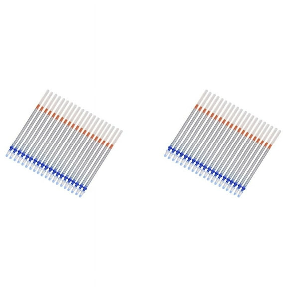 40 Pcs 0.7mm Tip Gel Silver Tone Ink Pen Refill Replacement