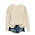 thumbnail image 4 of TKLPEHG Womens Sweatshirt Crew Neck Hoodless Sweatshirts Loose Casual Long Sleeve Fashion Lightweight Classic Solid Color Pullover (Khaki,M), 4 of 5