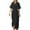 Black, variant on Oplxuo Womens Short Sleeve Ruched Business Shirt Dresses Elegant Button Down Tie Front Sexy Party Club Maxi Dress