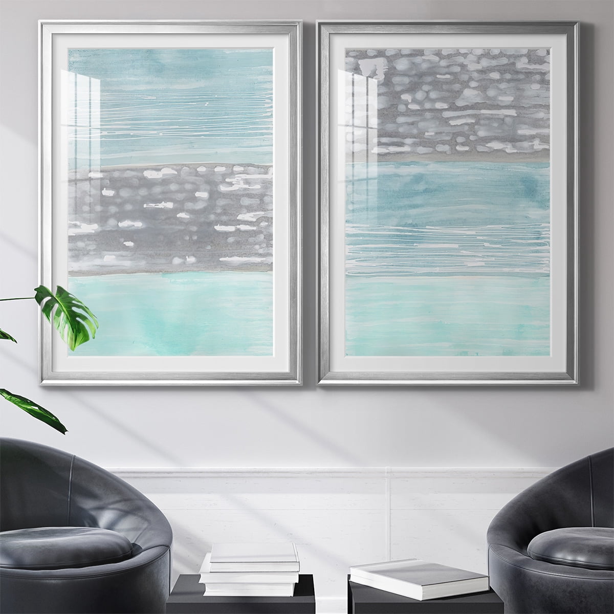 Wexford Home Hydrusphere I Premium Framed Print, 30.5" x 42.5" - Ready to Hang, Silver (Set of 2)