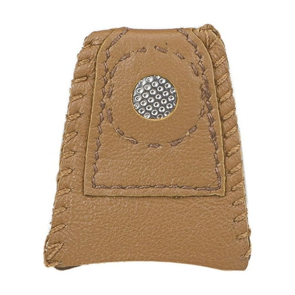 Uxcell Leather Coin Thimble Finger Protector Sewing Needles Partner Brown