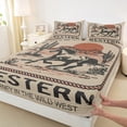 thumbnail image 3 of Homewish Teens Western Farmhouse Horse Twin Sheet Sets 3pcs,Exotic Style Twin Fitted Sheet Microfiber,Retro Vintage Breathable Flat Sheet,Breathable Home Decor, 3 of 7