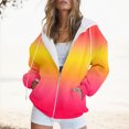 thumbnail image 2 of Women Casual Fashion Hooded Drawstring Colorful Printed Zipper Jacket with Pockets and Sweatshirt Style, 2 of 4