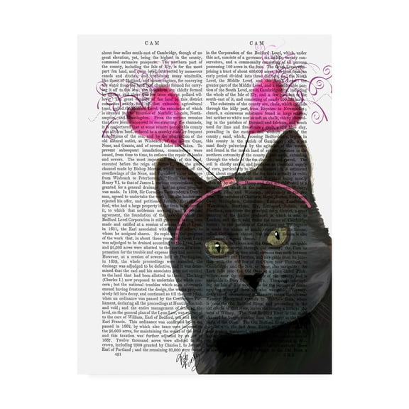 Trademark Fine Art 'Black Cat, Valentines' Canvas Art by Fab Funky