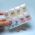 thumbnail image 2 of 7-Day Portable Pill Organizer with 8 Compartments, Weekly Travel Pill Box for Fish Oil Supplements Medication Management, Detachable Design, 2 of 6