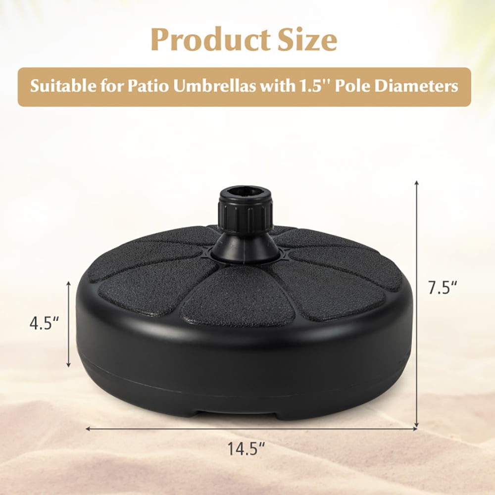Aimee Lii 27 lbs Fillable Round Umbrella Base Stand for Yard Garden Poolside, Umbrella Stand Outdoor Base
