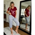 thumbnail image 6 of MyFav Women's Capri Pajama Sets Plus Size Sleepwear Top with Capri Pants 2 Piece Loungewear Set,XL, 6 of 7