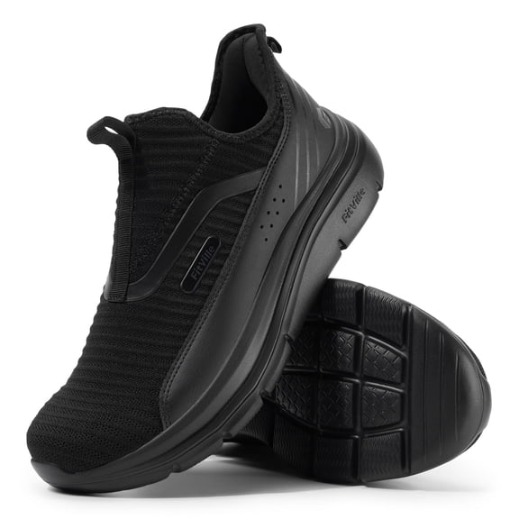 FitVille Extra Wide Mens Slip on Walking Shoes with Arch Support Sneakers for Men