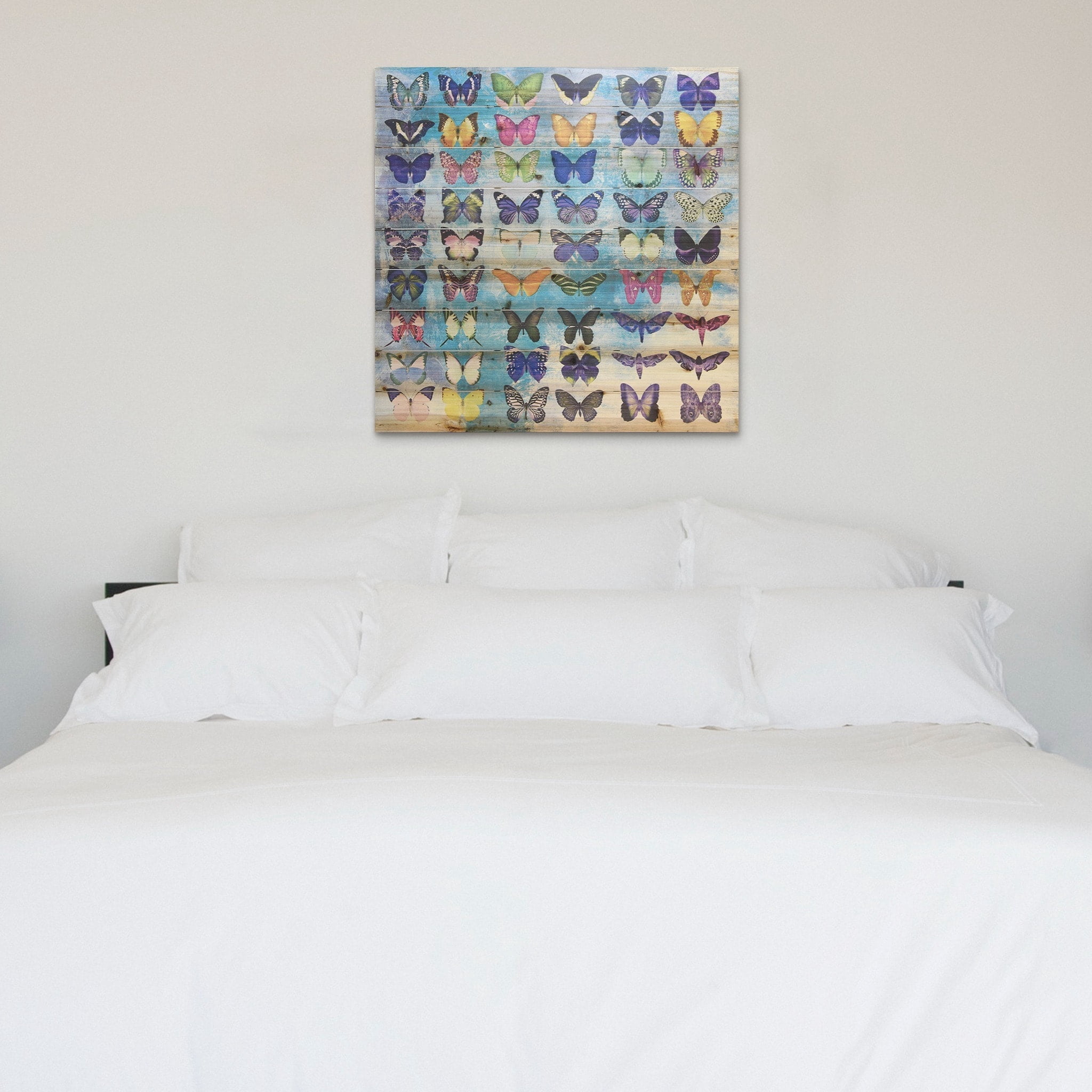 Empire Art Direct Butterflies Print on Solid Wood Wall Art, 36" x 36", Ready to Hang