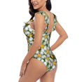 thumbnail image 5 of Yiaed Bees and Flower Print Women's Ruffled One Piece Swimsuit V Neck Swimwear Slimming Monokini for Woman-Medium, 5 of 8