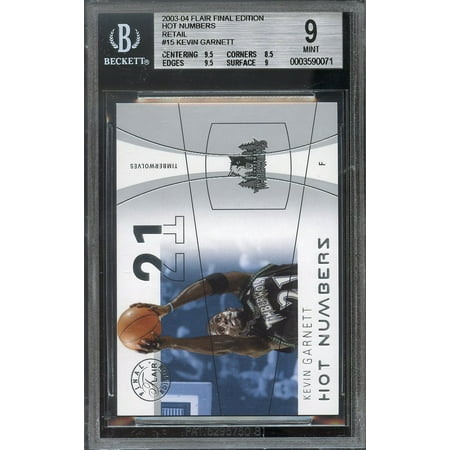 - 2003-04 flair final edition hot numbers retail #15 KEVIN GARNETT BGS 9
