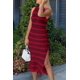 thumbnail image 3 of Vestido PRETTYGARDEN Midi a Rayas Sin Mangas Vino XL, 3 of 5