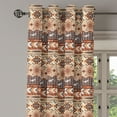 thumbnail image 3 of Ambesonne Tribal Grommet Curtain, Indigenous Art Borders, 50" x 63", Orange Brown Beige, 3 of 6