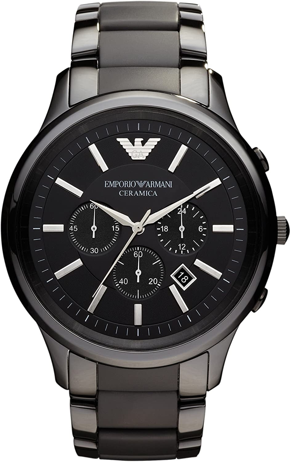 Emporio Armani Men's Emporio Black Stainless Steel Chronograph Watch