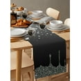 thumbnail image 6 of Table Runner Dresser Scarves 72 Inch Long, Shining Crystal Bling Diamond Linen Dining Table Runners Water Drop on Black Grey Tabletop Scarf for Wedding Holiday Party Kitchen, 6 of 7