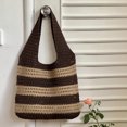 thumbnail image 3 of Bolso de mano de ganchillo para mujer bolso de mano tejido de Color contrastante bolso tejido para mujer, 3 of 9