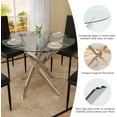 thumbnail image 5 of Round Dining Table Set for 4, 5-Piece Modern Tempered Glass Table with 4 Black Chairs - Compact Design for Kitchen/Living Room/Dining Room, 5 of 6