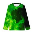 thumbnail image 3 of Childrens Fire Design Long Sleeve Shirt Cool Graphic Tee Boys Girls Pullover Crewneck Top Soft Polyester Blend Casual Comfortable Wear, 3 of 4