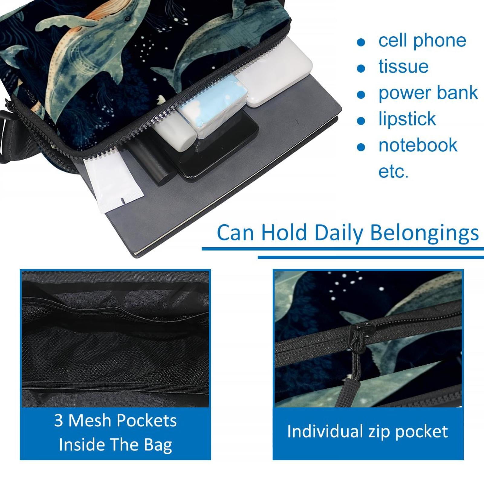 Whale Adjustable Lightweight Fanny Pack with Extension Strap - Unisex Belt Bag and Crossbody Bag