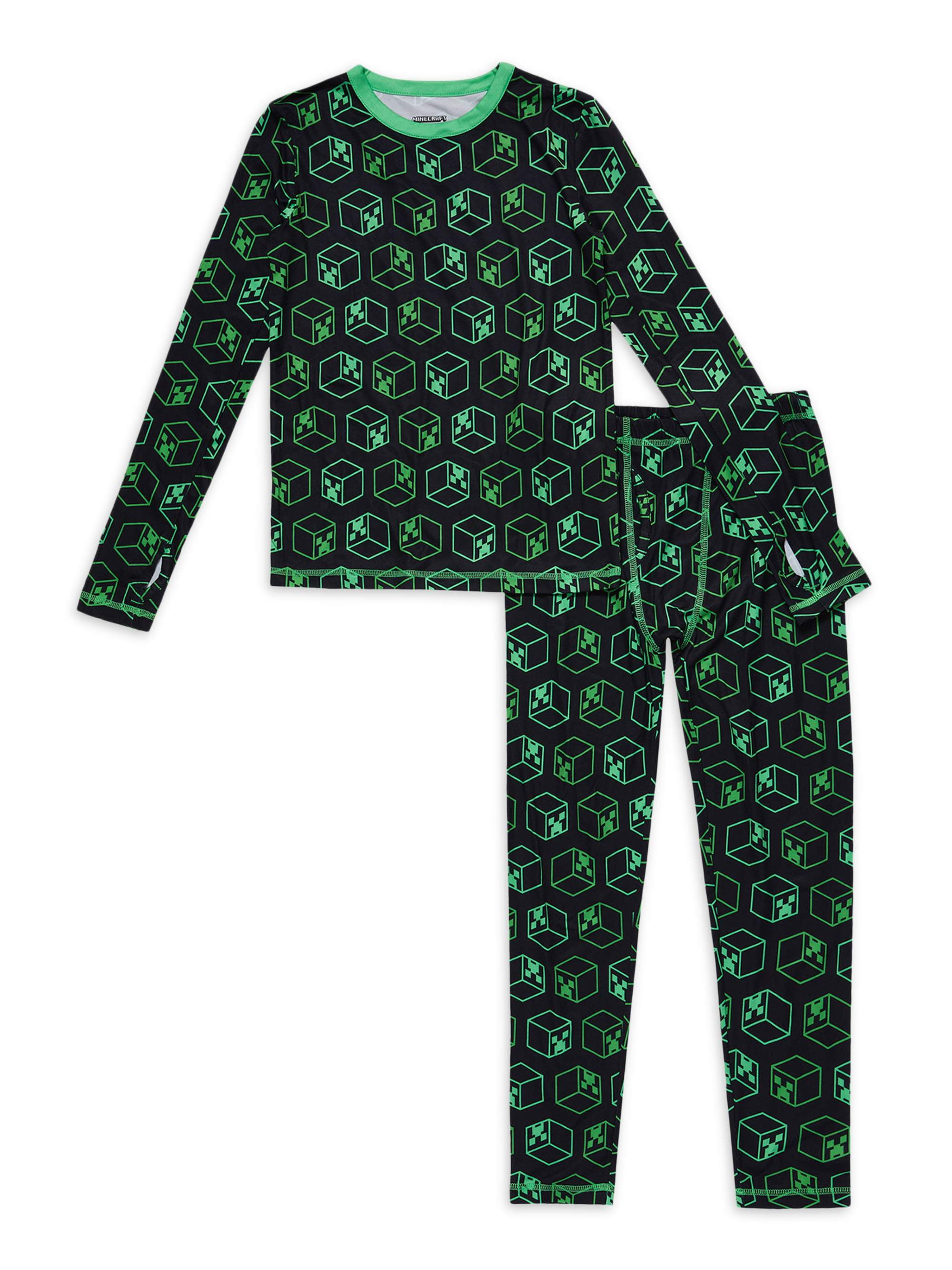 Minecraft Long Sleeve shirt and pants Thermal Underwear set for Boys 