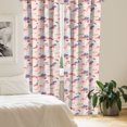 thumbnail image 2 of Ambesonne Exotic Window Curtains, Flamingo Birds on Pastel Art, Each 28" W x 95" L, Pale Rose Multicolor, 2 of 4