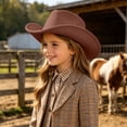 thumbnail image 2 of Ccpelsie Toddler Cowboy Hat for 2t 3t 4t 5t 6t 7t Kids, Baby Infant for Birthday Parties Boys and Girls Wear(Khaki,4-10 Years), 2 of 9