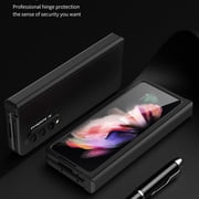 Samsung Galaxy Z Fold 3 5G Case with Tempered Glass Screen Protector, Dteck Ultra Thin Full Protection Cover Hard PC Anti-Scratch Shockproof Protective Phone Case for Samsung Galaxy Z Fold 3, Clear