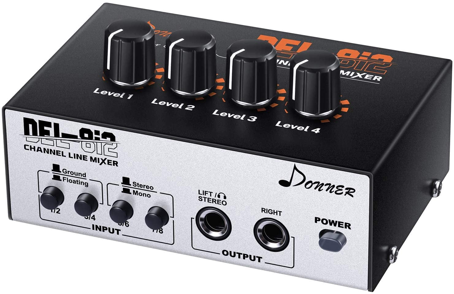 Audio Mixer, Donner Portable Stereo Line Mixer,4-Channel,As Microphones,Guitars,Keyboards or Stage Sub Mixer,Ideal for or Bar.With AC adapter,Stereo/Mono Adjustment,New Version-DEL-8i2 - Walmart.com