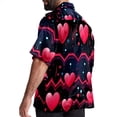 thumbnail image 3 of Valentine's Day Love ECG Men's Short Sleeve Button Down Hawaiian Beach Printed Casual Shirts, 3 of 6