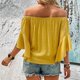 thumbnail image 4 of mfyjkho Tops De Gimnasio Para Mujer, Blusa Suelta Informal De Color Liso Con Cuello Atado Y Manga Corta Para Mujer Tops Y Blusas Para Mujer Xl, 4 of 6