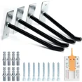 thumbnail image 2 of 4 Pack Heavy Duty Steel Garage Wall Mount Tire Wheel Storage Rack - Hooks for..., 2 of 5