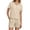 Beige, variant on Track Suits for Women Set Short Sleeve Quarter Zip Lapel Collar Sweatshirt and Shorts 2 Piece Matching Set Sweat Shorts Sets