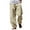 Khaki, variant on FBMDBB Men's Cotton Linen Harem Pants Casual Drawstring Elastic Waist Beach Pants Loose Yoga Pants Pants Men