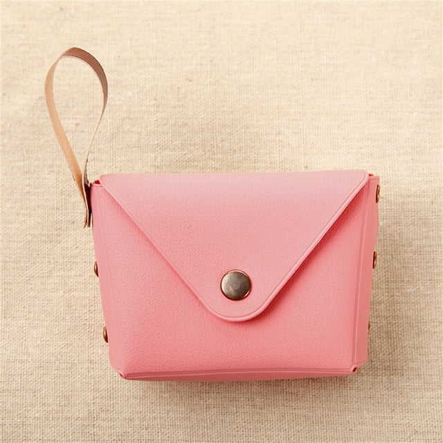 EGNMCR Closet Organizers and Storage, Storage Trunks & Bag Makaron Purse Solid Candy Color Buckle Student Handbag a wallet