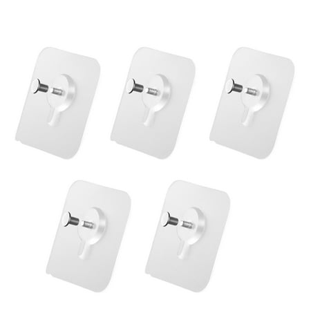 

Adhesive Wall Mount Screw Hooks Nonslip Dampproof Wall Hooks for Wall Wood Glass Metal 5mm 5 Packs