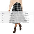 thumbnail image 3 of DYTTDG Women's Classic Plaid High-Waist A-Line Midi Skirt | Elastic Waist Mid-Calf Flared Skirt, Casual Spring-Fall Outer Bottom for Daily & Vacation Occasions, 3 of 8
