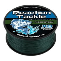 Reaction Tackle Braided Fishing Line - 8 Strand Moss Green 40LB 1000yd