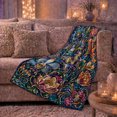 thumbnail image 6 of Enchanted Botanical Garden Jewel Tones, Festive Botanical Garden Scene, Warm Flannel Blanket for Sunroom and Reading Nook, Garden Lovers Thanksgiving Gift, Botanical Home Decor, 6 of 9