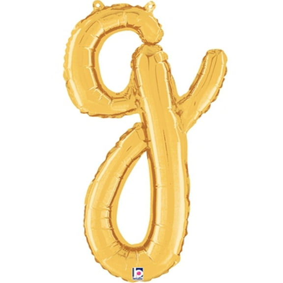 Gold Script Letter G Balloon 24"