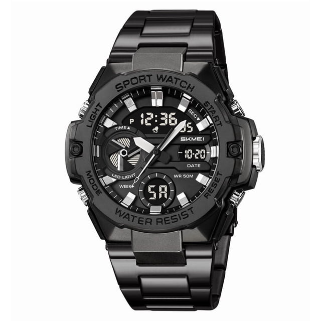 Leodye 1 Pce Montre de Sport Numérique Étanche et Lumineuse pour Hommes Durable Multifonctionnelle Plein Air Randonnée Camping Course Natation