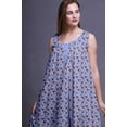 thumbnail image 2 of Bimba Lavender Blue6 Floral Leaves & Chrysanthemum Sleeveless Cotton Nightgowns For Women Printed Mid-Calf Length Sleepwear Small, 2 of 6