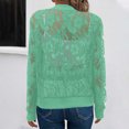 thumbnail image 7 of Lace Jackets for Women Hollow Out Full Zipper Long Sleeve Bomber Coats Ladies Trendy Solid Breathable Outerwear Jacket Fall, 7 of 7
