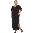 thumbnail image 3 of White Mark Women's Short Sleeve V-neck Maxi Dress, 3 of 6