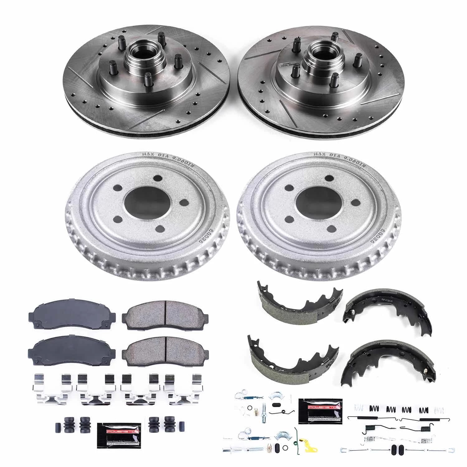 PowerStop Front and Rear Z23 Evolution Sport Brake Pad Rotor Drum and Shoe Kit Fits: FORD MAZDA Select Models K15154DK