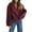 Burgundy, variant on ZQUUVOU Women's Cropped Trench Coat Notch Lapel Zip Up Casual Outerwear Jacket Double-Breasted Short Trench Jacket Burgundy